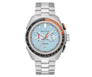 Bulova Herrenuhr Chronograph Racer Stahl/Hellblau 98B432
