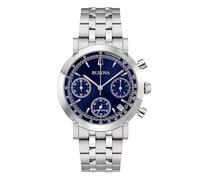 Bulova Herrenuhr Crono High Precision 262 kHz 39 mm 96B458, silber / schwarz