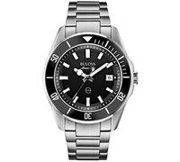 Bulova herrenuhr Edelstahl Marine Star zifferblatt und frontring schwarz 98b203