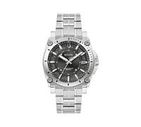 Bulova Herren-Armbanduhr Icon 96B417 – silberfarbenes Edelstahlarmband, 40 mm, Stahl/Schwarz