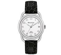 Bulova Joseph Commodore 96M152 Damenuhr, limitierte Auflage, automatisch, Leder, schwarz, 34,4 mm, Classic