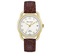 Bulova Joseph Commodore 97M117 Damenuhr, limitierte Auflage, automatisch, braunes Leder, 34,4 mm