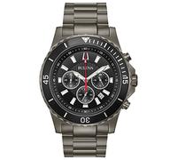Bulova Kleid Uhr 98B337, Graues Gehäuse, schwarzes Zifferblatt, Klassischer Chronograph
