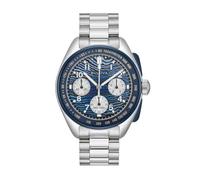Bulova Lunar Pilot 98A329 Herrenuhr, Chronograph, limitierte Edition, 43,5 mm, High Precision Quartz 262 kHz, blaues Timascus-Zifferblatt, Gehäuse und Armband aus Stahl, Saphirglas