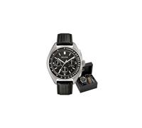 Bulova Herren-Armbanduhr Lunar Pilot 96B251 – Mond, Lederband, Schwarz