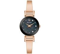 Bulova Marc Anthony Damen Moderne Diamant Edelstahl Armreif Armbanduhr, Rotgold/Perlmutt-Zifferblatt, Modern