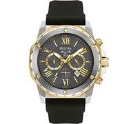 Bulova Marine Star 98B277 - Herren Designer-Armbanduhr - Chronograph mit Gummiarmband - wasserdicht - goldfarbene Akzente
