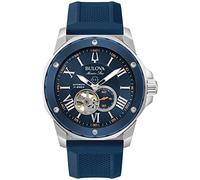 Bulova Marine Star Herren Automatikuhr Silikonarmband in der Farbe Blau, Durchmesser: 45cm, 98A303