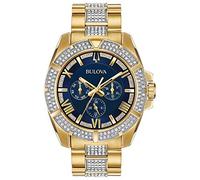 Bulova Men's 'Swarovski Crystal' Quartz Stainless Steel Casual Watch, Color:Two Tone (Model: 98C128)