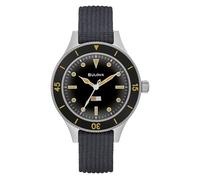 Bulova MIL-SHIPS-W-2181 Automatik Herren Armbanduhr aus Edelstahl und Nylon in der Farbe Silber-Schwarz-Grau 41mm, Wasserdichtigkeit: 20Bar, 98A266
