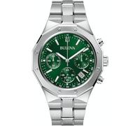 Bulova Herren-Chronograph MISC Classic 96B409 – Edelstahlarmband, 44 mm, 10 bar – Stahl/Grün