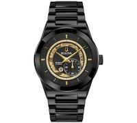 Bulova Moderne Millenia Herren-Automatikuhr aus Keramik mit 3 Zeigern, offene Öffnung, Kristall-zu-Rand