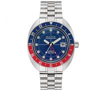Bulova Herrenuhr Oceanograppgher GMT 96B405 mechanisch Blau/Rot Stahl 316L