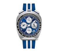 Bulova Racer Shelby Limited Edition 98B452 Herrenuhr, Chronograph, hohe Präzision, 262 kHz, 43 mm, blaues Zifferblatt, Stahlgehäuse, Kautschukarmband, Saphirglas