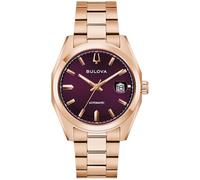 Bulova Surveyor 97B234 Automatikuhr mit violettem Zifferblatt, rotgoldfarben, 39 mm