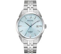 Bulova Herren-Automatikuhr Sutton 96B423 Edelstahlband 41 mm 3 bar Stahl/Hellblau