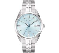 Bulova Sutton Automatic Men's Watch, Light Blue 96B423, Steel case and bracelete.