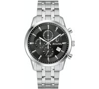 Bulova Sutton Chronograph Uhr für Herren in der Farbe Silber mit Armband aus Edelstahl, Wasserdichtigkeit: 3 bar, Gehäusedurchmesser: 41 mm, 96B412