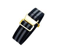 Bumdenuu 18/20/22mm Herren Damen Military Style Elastisches Nylon Geflochtenes Nato Armband Atmungsaktives Hautfreundliches Uhrenarmband mit Installationswerkzeugen, Schwarz+Grau-Gold, 20mm