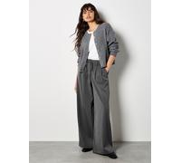 Bundfaltenhose APRICOT "Bundfaltenhose", Damen, Gr. M (38), N-Gr, grau, gewebt, Obermaterial: 67% Polyester PES. 31% Viskose CV. 2% Elasthan EL., gestreift, normal, Hosen, mit Nadelstreifen (55085931-