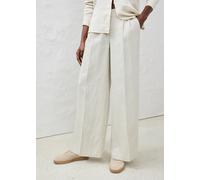Bundfaltenhose BONPRIX, Damen, Gr. 40, N-Gr, hellsand, Obermaterial: 100% Leinen, loose fit, Hosen, aus Leinen, strapazierfähiges Material, Loose Fit, mit Knittereffekt (24847752-40) hellsand