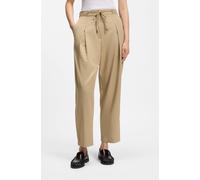 Bundfaltenhose BOSS ORANGE "Tophelia Premium Damenmode", Damen, Gr. 34, N-Gr, rust, copper 222, Web, Obermaterial: 75% Viskose, 25% Polyester, unifarben, lang, Hosen Bundfaltenhose, mit Bindeband, Tap