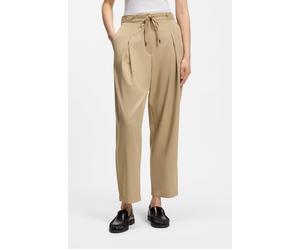 Bundfaltenhose BOSS ORANGE "Tophelia Premium Damenmode", Damen, Gr. 40, N-Gr, rust, copper 222, Web, Obermaterial: 75% Viskose, 25% Polyester, unifarben, lang, Hosen, mit Bindeband, Tapered Fit (61166
