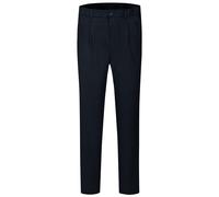 Bundfaltenhose BUGATTI, Herren, Gr. 38, Länge 32, blau (390, marine), 67% Polyester, 29% Viskose, 4% Elasthan, unifarben, loose fit, Hosen, mit Stretchfunktion (64525415-38) 390, marine