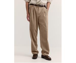 Bundfaltenhose BUGATTI "Relaxed Fit", Herren, Gr. 34, Länge 32, beige (40, beige), 77% Baumwolle, 22% Lyocell, 1% Elasthan, unifarben, relaxed fit, Hosen, Relaxed Fit Cord Baumwollmix (20099820-34) 40