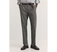 Bundfaltenhose BUGATTI "Stretch", Herren, Gr. 40, Länge 32, grau (80, braun), 50% Baumwolle, 32% Polyester, 15% Viskose, 3% Elasthan, kariert, relaxed fit, Hosen, Elio Relaxed Fit Karomuster (18800723