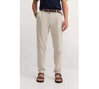 Bundfaltenhose BUGATTI "Tapered Fit", Herren, Gr. 34, Länge 34, 10, weiß, 97% Baumwolle, 3% Elasthan, unifarben, gerade, unten schmal, Hosen, aus Luxury Pima Cotton Feincord (29375445-34) 10, weiß