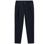 Bundfaltenhose BUGATTI "Tapered Fit", Herren, Gr. 34, Länge 34, blau (380, marine), 88% Polyamid, 12% Elasthan, unifarben, gerade, unten schmal, Hosen, mit Flexcity Performance Stretch (68310462-34) 3