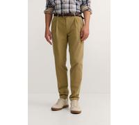 Bundfaltenhose BUGATTI "Tapered Fit", Herren, Gr. 38, Länge 32, 20, khaki, 97% Baumwolle, 3% Elasthan, unifarben, gerade, unten schmal, Hosen, aus Luxury Pima Cotton Feincord (58406760-38) 20, khaki
