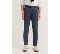 Bundfaltenhose BUGATTI "Tapered Fit", Herren, Gr. 38, Länge 32, blau (370, marine), 62% Polyester, 15% Lyocell, 13% Baumwolle, 7% Polyamid, 3% Elasthan, unifarben, gerade, unten schmal, Hosen Bundfalt