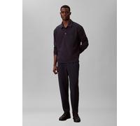 Bundfaltenhose CALVIN KLEIN, Herren, Gr. XL, N-Gr, schwarz sapphire, Web, Obermaterial: 69% Viskose, 27% Polyamid, 4% Elasthan, unifarben, slim fit lang, Hosen, elastischer Bund, Slim fit, Bundfalte (