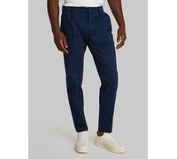 Bundfaltenhose CALVIN KLEIN "SATEEN STRETCH TAPERED PLEAT", Herren, Gr. 30, Länge 34, blau (schwarz sapphire), Satin, Obermaterial: 98% Baumwolle, 2% Elasthan, unifarben, regular fit knöchellang, Hose