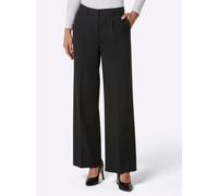 Bundfaltenhose CREATION L PREMIUM, Damen, Gr. 25, Kurzgrößen, schwarz, 52% Polyester, 35% Wolle, 10% Viskose, 3% Elasthan, unifarben, Hosen (45656603-25) schwarz