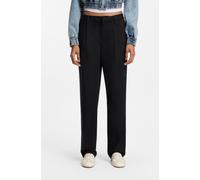 Bundfaltenhose HUGO BLUE "Hulisea", Damen, Gr. 44, N-Gr, schwarz 001, Web, Obermaterial: 97% Baumwolle, 3% Elasthan, unifarben, straight fit lang, Hosen Bundfaltenhose, Straight Leg (16363739-44)