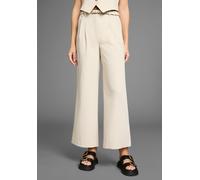 Bundfaltenhose LAURA SCOTT, Damen, Gr. 42, N-Gr, beige, Web, Obermaterial: 80% Polyester, 16% Viskose, 4% Elasthan, unifarben, figurumspielend knöchelfrei, Hosen, mit weitem Bein (14344847-42) beige
