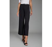 Bundfaltenhose LAURA SCOTT, Damen, Gr. 46, N-Gr, schwarz, Web, Obermaterial: 80% Polyester, 16% Viskose, 4% Elasthan, figurumspielend knöchelfrei, Hosen, mit weitem Bein (47691561-46) schwarz