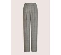 Bundfaltenhose MADELEINE "Bundfalten-Hose Glencheck-Hose mit weitem Bein", Damen, Gr. 19, N + K Gr, grau (grau, multicolor), Obermaterial: 58% Polyester PES. 40% Viskose CV. 2% Elasthan EL., Modern, H