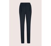 Bundfaltenhose MADELEINE "Chinohose Konische Businesshose mit Stretch-Komfort", Damen, Gr. 19, N + K Gr, blau (marine), Obermaterial: 62% Polyester PES. 32% Viskose CV. 6% Elasthan EL., Hosen (7298384