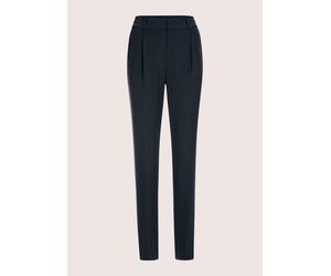 Bundfaltenhose MADELEINE "Chinohose Konische Businesshose mit Stretch-Komfort", Damen, Gr. 40, N-Gr, blau (marine), Obermaterial: 62% Polyester PES. 32% Viskose CV. 6% Elasthan EL., Modern, Hosen (719