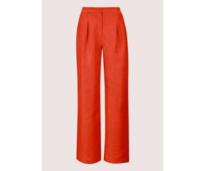 Bundfaltenhose MADELEINE "Hose Weite Leinenhose mit Bundfalten", Damen, Gr. 21, N + K Gr, orange (blutorange), Obermaterial: 100% Leinen LI., Hosen (47917131-21) blutorange