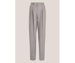 Bundfaltenhose MADELEINE "Palazzohose Weite Bundfaltenhose mit Formbund", Damen, Gr. 19, N-Gr, grau (graphit, melange), Obermaterial: 62% Polyester PES. 26% Viskose CV. 9% Wolle WO. 3% Elasthan EL., M