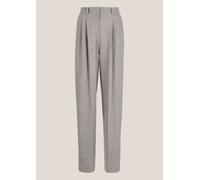 Bundfaltenhose MADELEINE "Palazzohose Weite Bundfaltenhose mit Formbund", Damen, Gr. 22, N-Gr, grau (graphit, melange), Obermaterial: 62% Polyester PES. 26% Viskose CV. 9% Wolle WO. 3% Elasthan EL., M