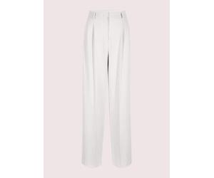 Bundfaltenhose MADELEINE "Palazzohose Weite Bundfaltenhose mit Formbund", Damen, Gr. 38, N-Gr, weiß (wollweiß, melange), Obermaterial: 62% Polyester PES. 26% Viskose CV. 9% Wolle WO. 3% Elasthan EL., 