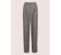 Bundfaltenhose MADELEINE "Stoffhose Elegante, lange Hose mit Bundfalten", Damen, Gr. 18, N + K Gr, grau (grau, espresso, melange), Obermaterial: 70% Polyester PES. 30% Viskose CV., Modern, normal, Hos