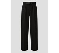 Bundfaltenhose mit Glitzergarn und integriertem Gürtel 36 schwarz 2172973.9999.36