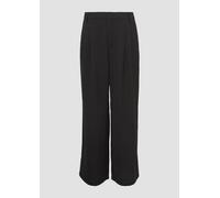 Q/S designed by - Bundfaltenhose mit weitem Bein schwarz - Gr. - 36/30